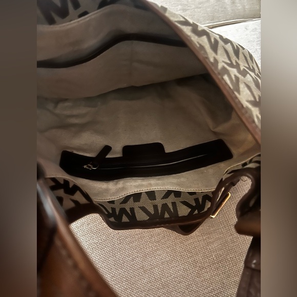 MICHAEL KORS DESIGNER PURSE HANDBAG BROWNS/TANS MK INITIALS - Picture 5 of 7